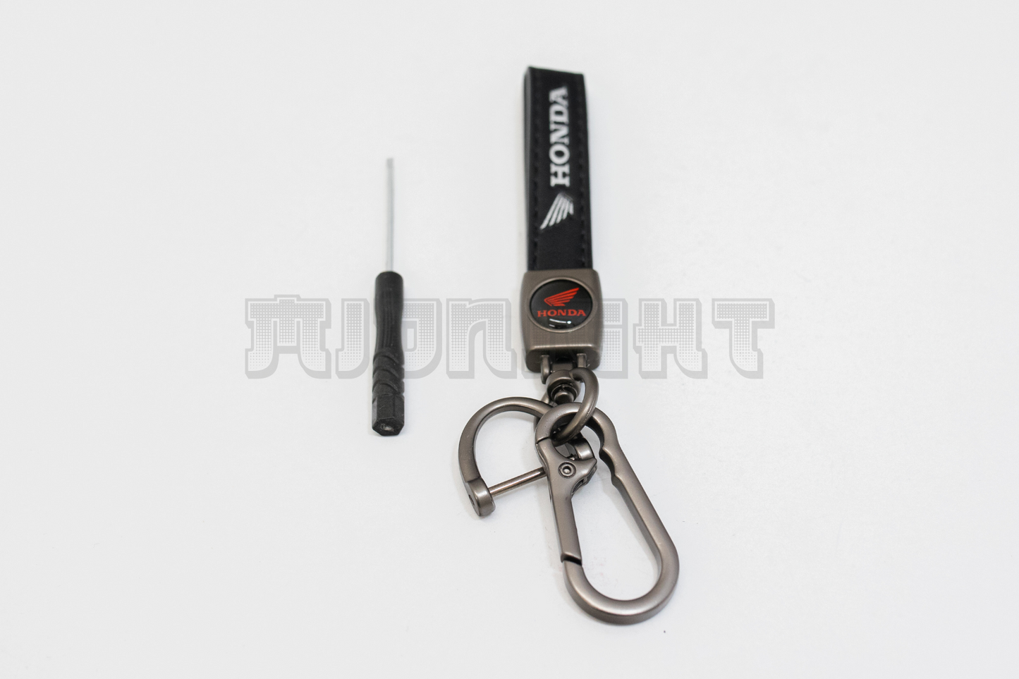 Honda Black Leather Keychain