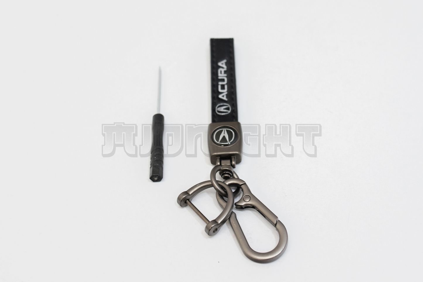 Acura Black Leather Keychain