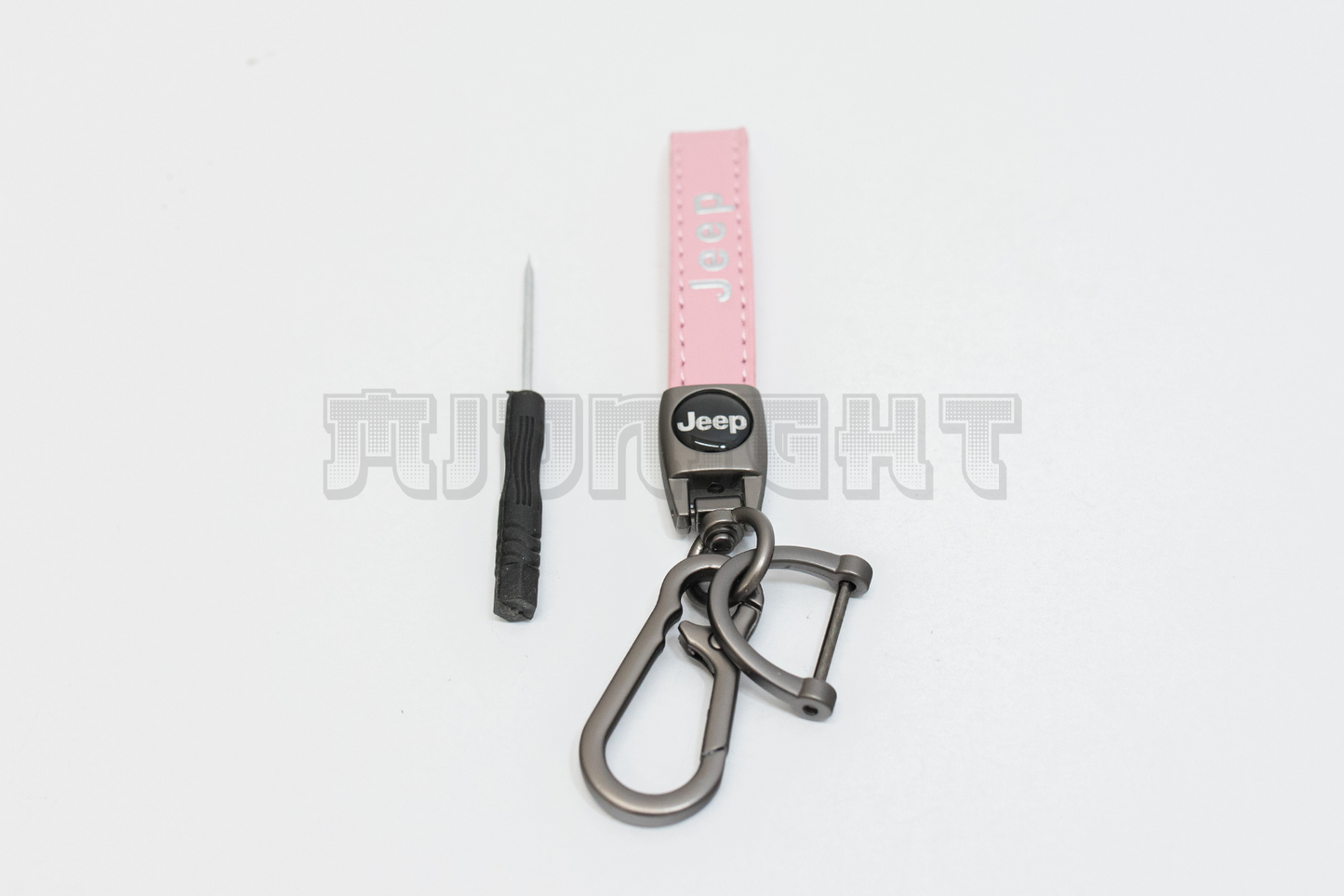 Jeep Pink Leather Keychain