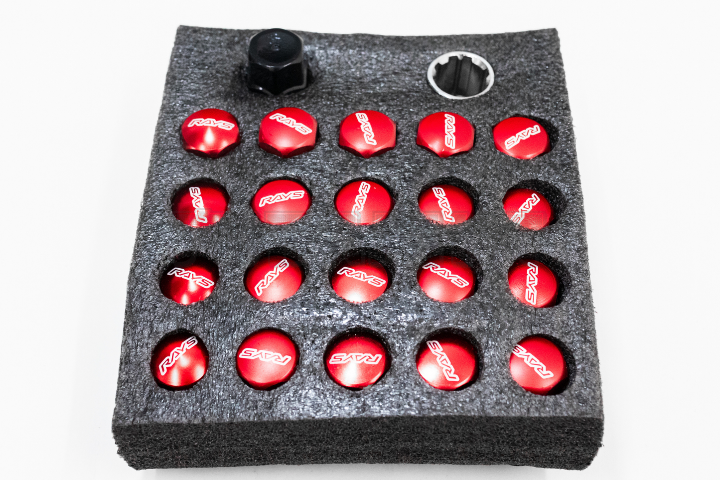Rays Style Red Racing Composite Formula Hexagon Lug Nut Set M12xP1.25 / M12x1.5
