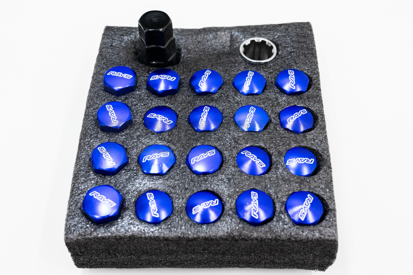 Rays Style Blue Racing Composite Formula Hexagon Lug Nut Set M12xP1.25 / M12x1.5