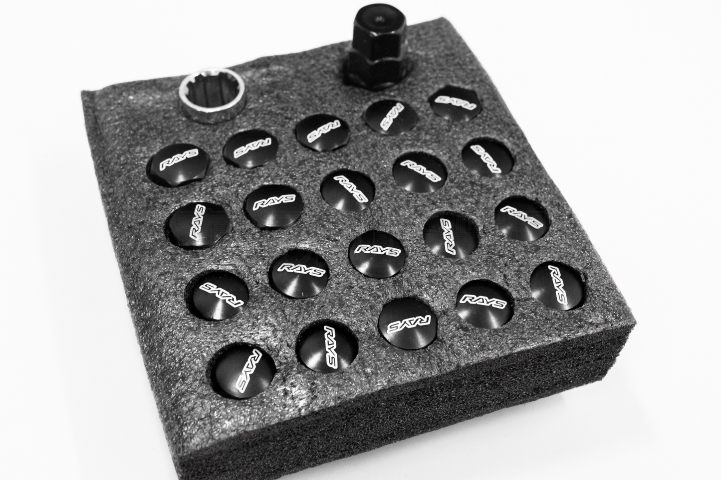 Rays Style Black Racing Composite Formula Hexagon Lug Nut Set M12xP1.25 / M12x1.5