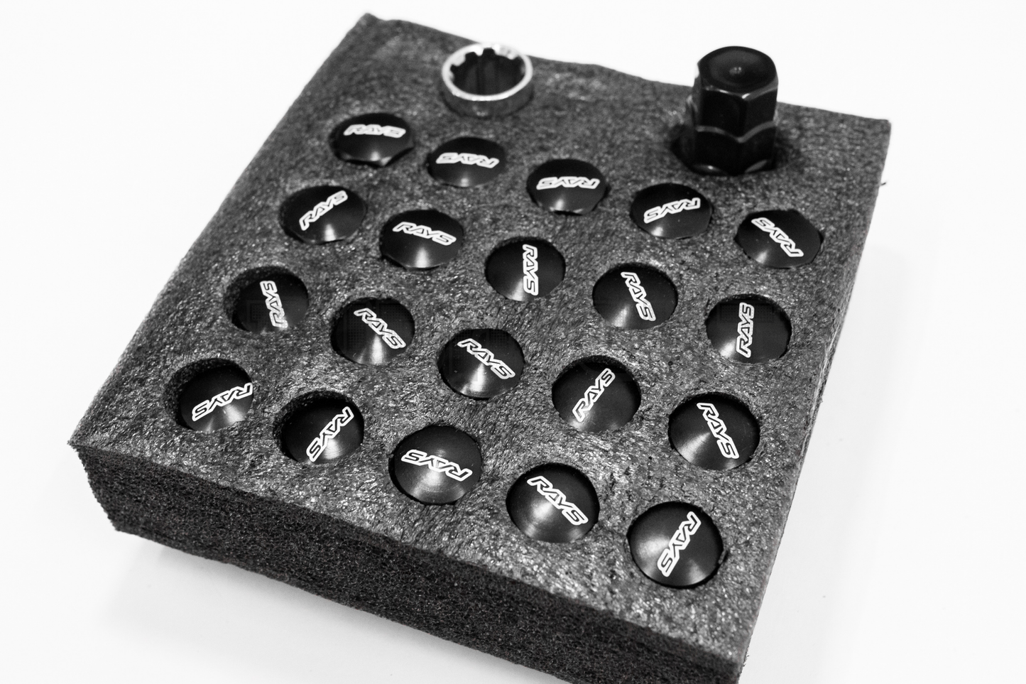 Rays Style Black Racing Composite Formula Hexagon Lug Nut Set M12xP1.25 / M12x1.5