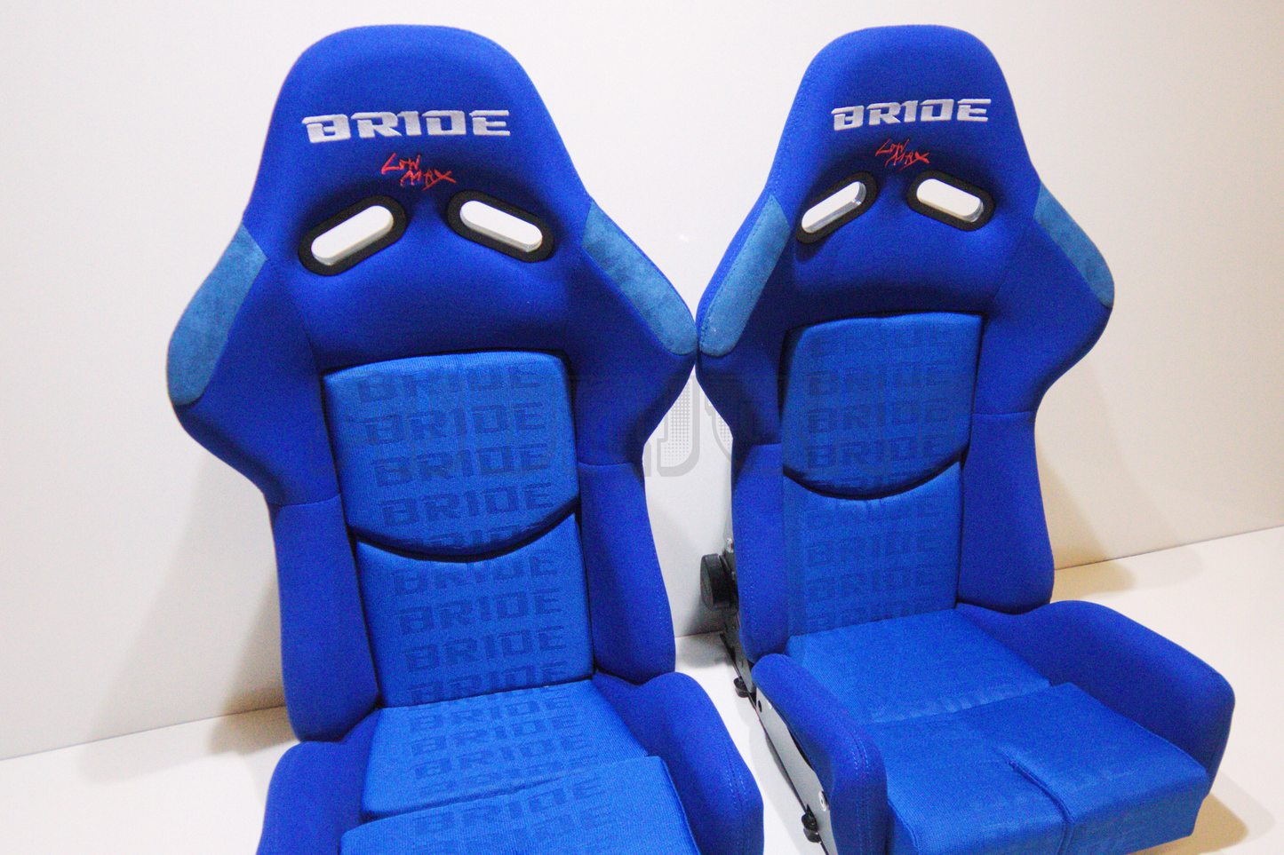 Bride Stradia II Style Blue Fabric Reclinable Bucket Seat Carbon Kevlar Back
