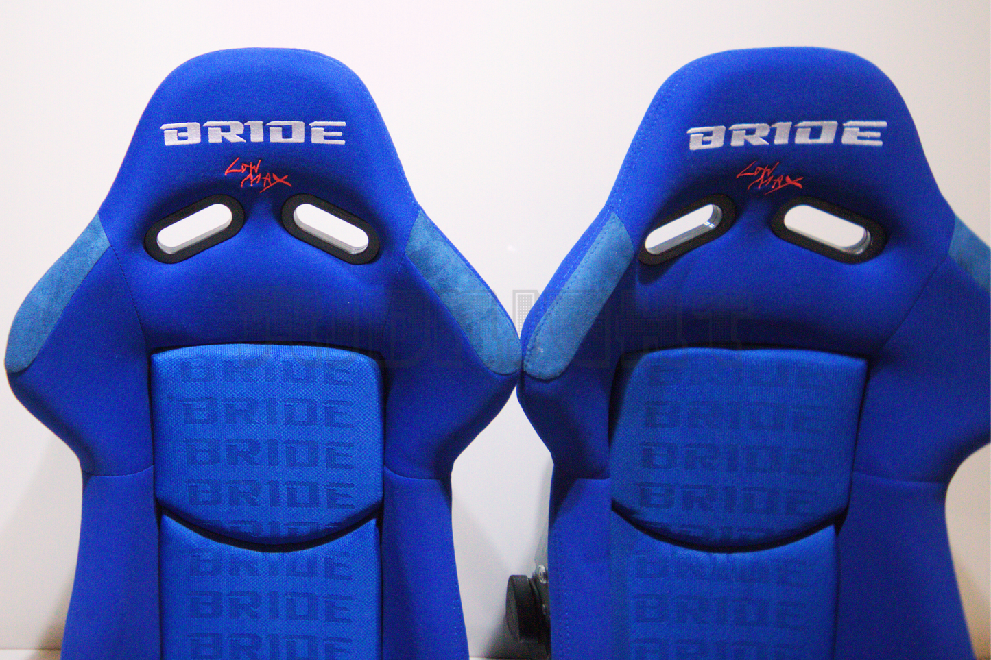 Bride Stradia II Style Blue Fabric Reclinable Bucket Seat Carbon Kevlar Back