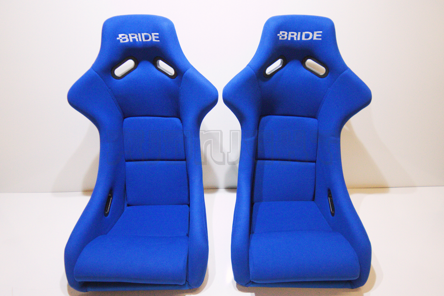 Bride Zeta III Carbon Kevlar Style Blue Fabric Fixed Back Seat