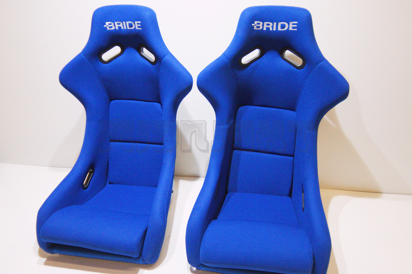 Bride Zeta III Carbon Kevlar Style Blue Fabric Fixed Back Seat
