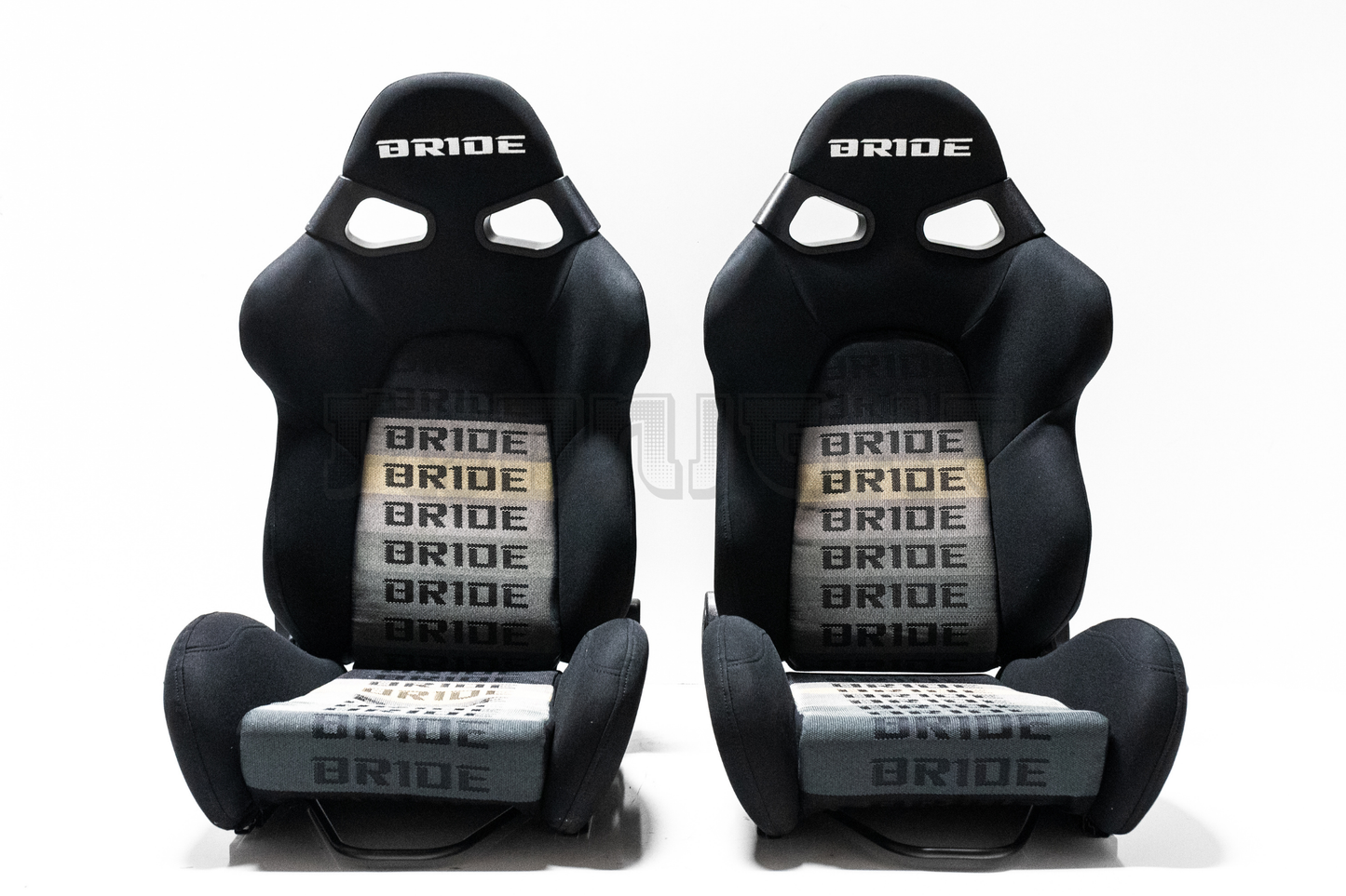 Bride Vorga Style Black Fabric Gradation Reclinable Bucket Seat