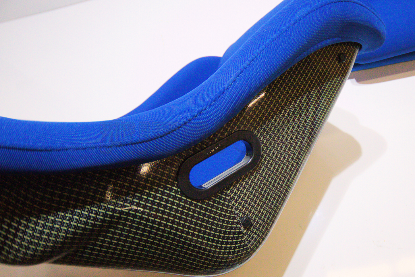 Bride Zeta III Carbon Kevlar Style Blue Fabric Fixed Back Seat