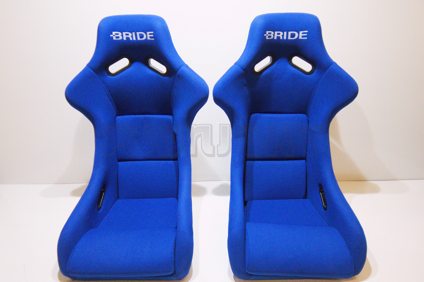 Bride Zeta III Carbon Kevlar Style Blue Fabric Fixed Back Seat