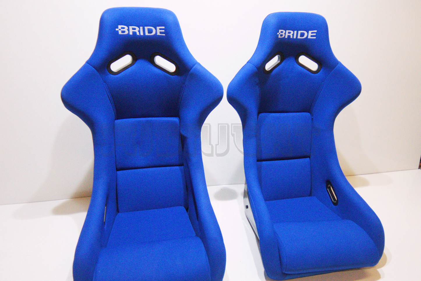 Bride Zeta III Carbon Kevlar Style Blue Fabric Fixed Back Seat