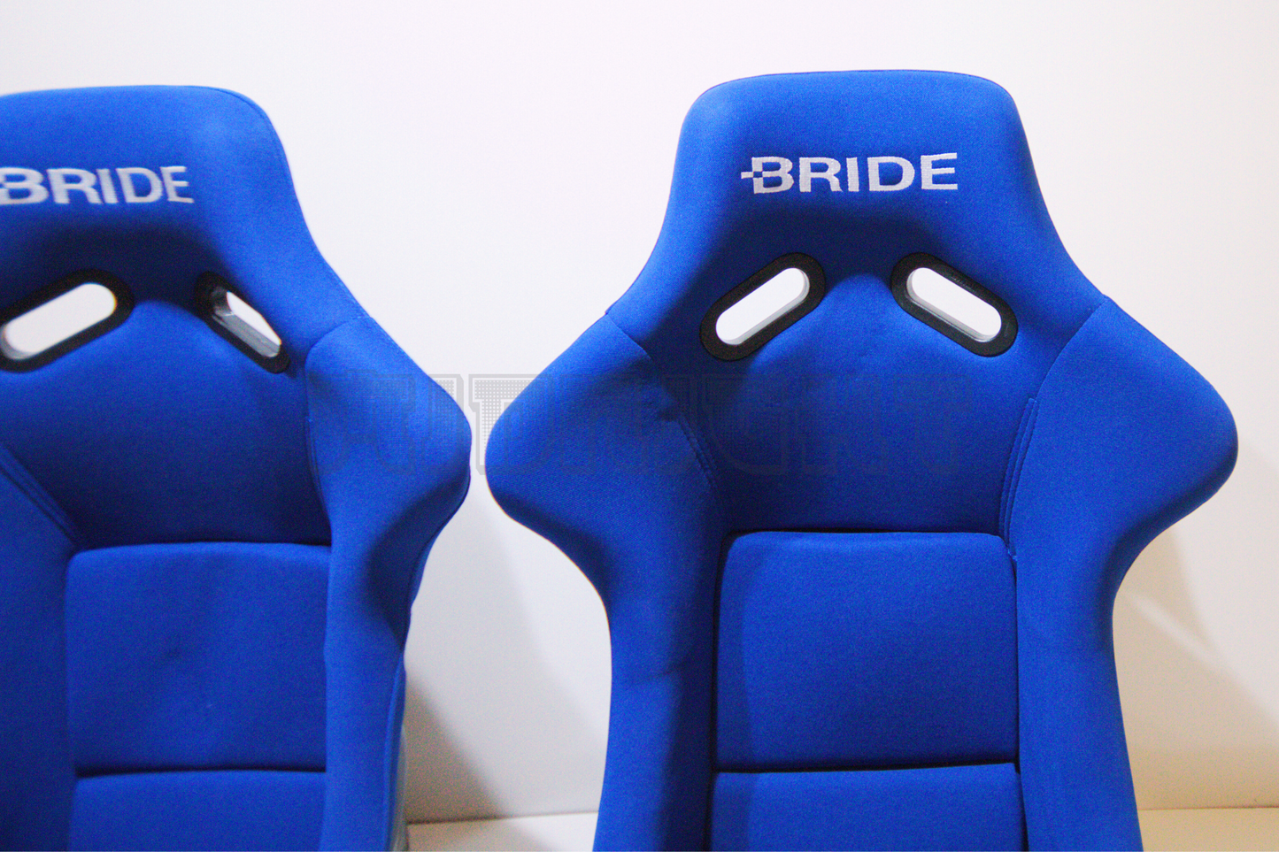 Bride Zeta III Carbon Kevlar Style Blue Fabric Fixed Back Seat