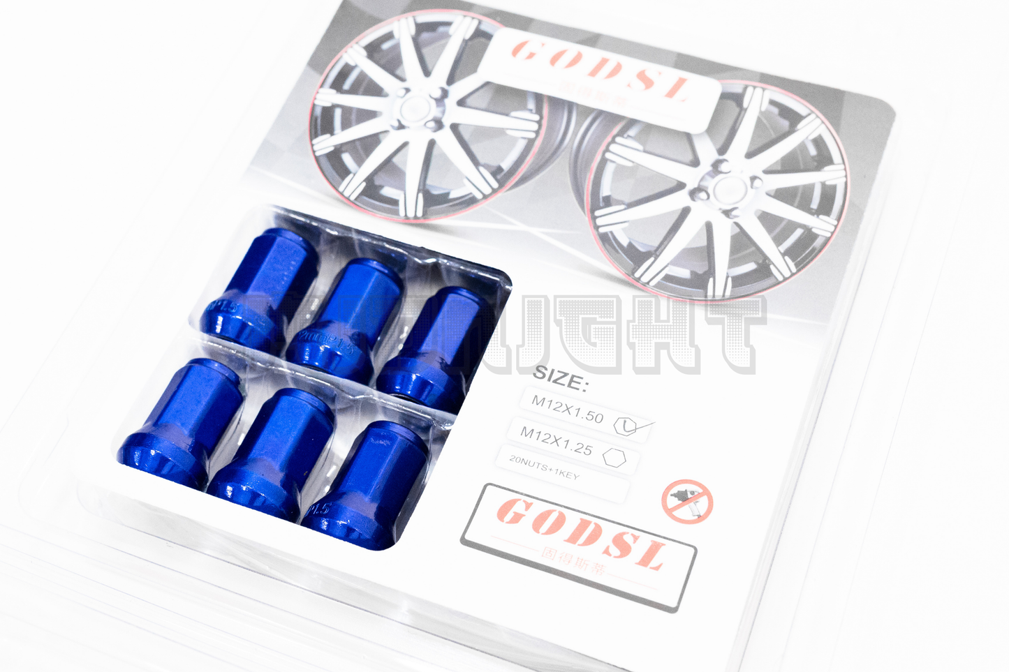 GOD SL Style Blue Racing Composite Formula Hexagon Lug Nut Set M12xP1.25 / M12x1.5