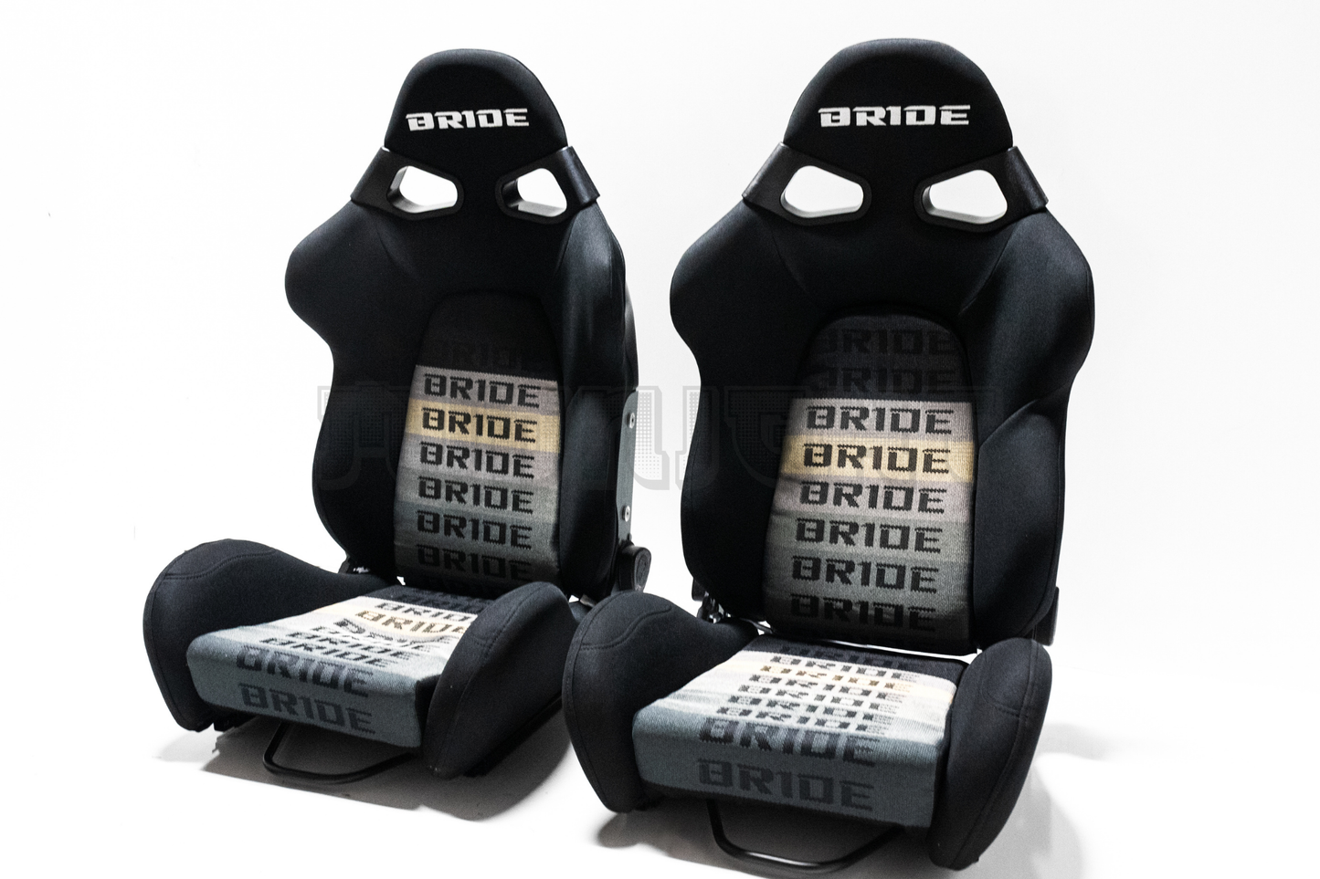 Bride Vorga Style Black Fabric Gradation Reclinable Bucket Seat