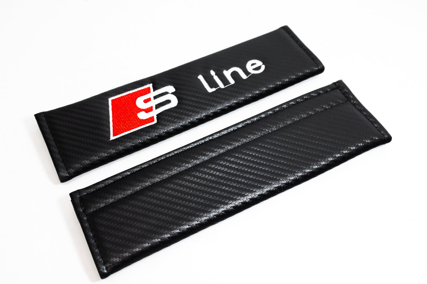 Audi S Line Carbon Fiber Style Seat Belt Strap Covers