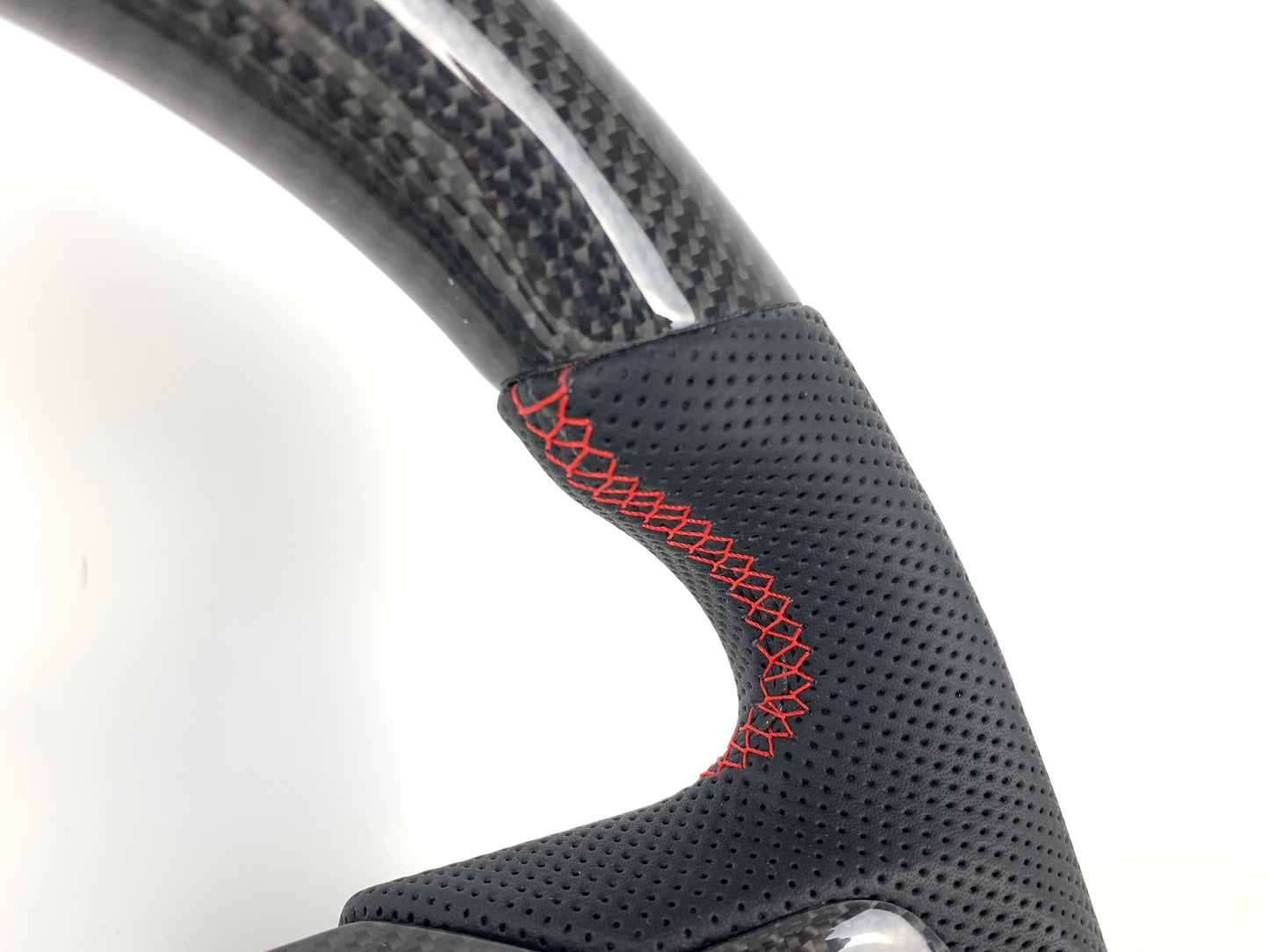 Carbon Fiber Steering Wheel W/ Red Stripe For Ford Mustang 2015-2017