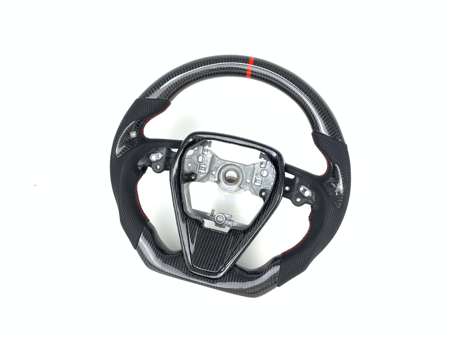 Carbon Fiber Steering Wheel W/ Red Stripe For Toyota Camry 2018-2024