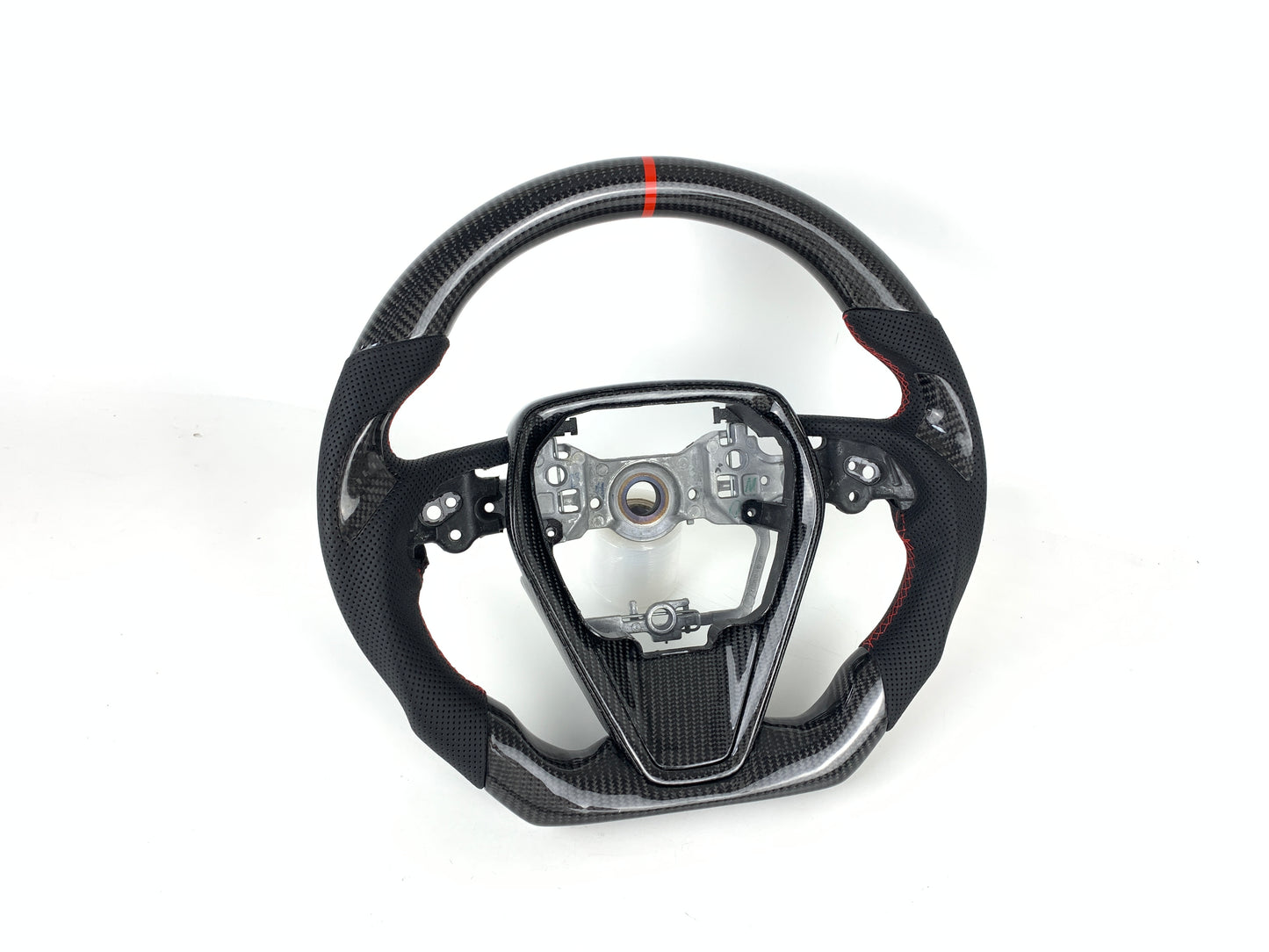 Carbon Fiber Steering Wheel W/ Red Stripe For Toyota Camry 2018-2024
