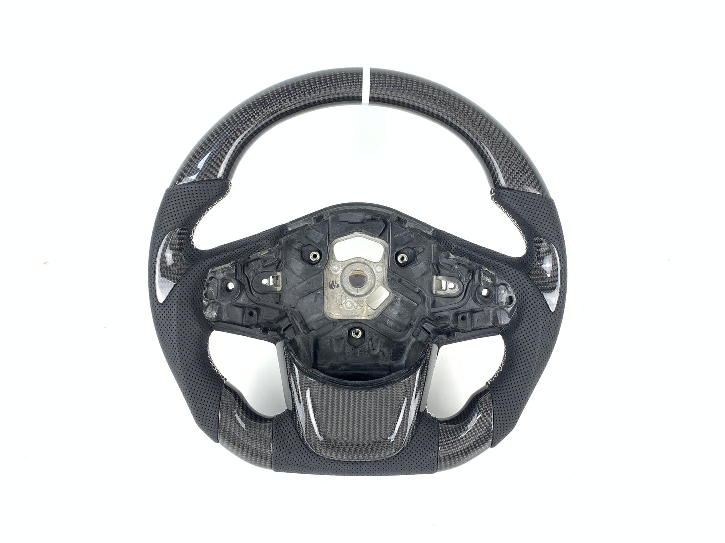 Carbon Fiber Steering Wheel W/ White Stripe For A90 Toyota Supra 2019+