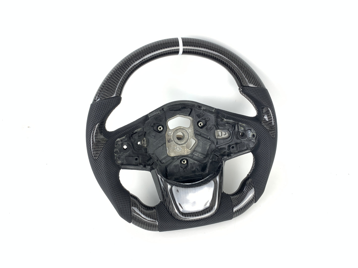 Carbon Fiber Steering Wheel W/ White Stripe For A90 Toyota Supra 2019+