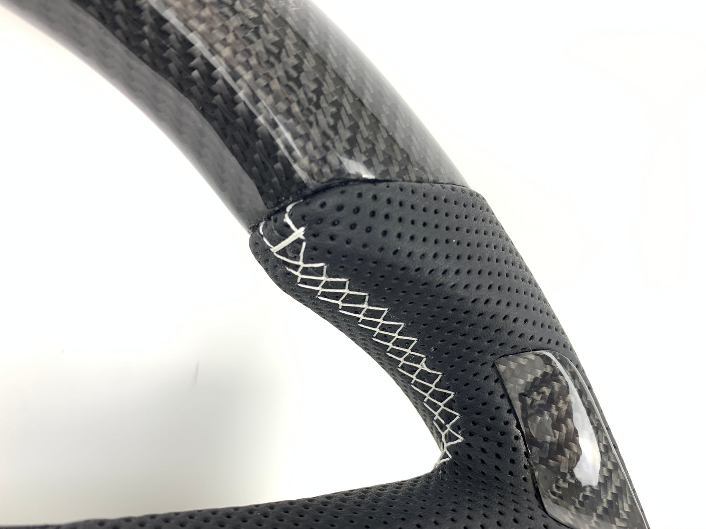 Carbon Fiber Steering Wheel W/ White Stripe For A90 Toyota Supra 2019+