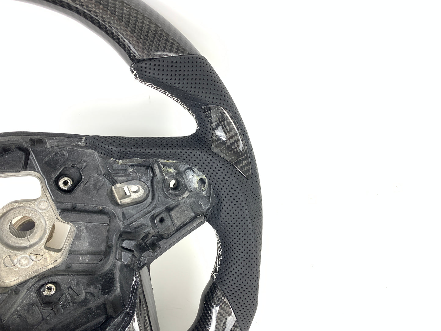 Carbon Fiber Steering Wheel W/ White Stripe For A90 Toyota Supra 2019+