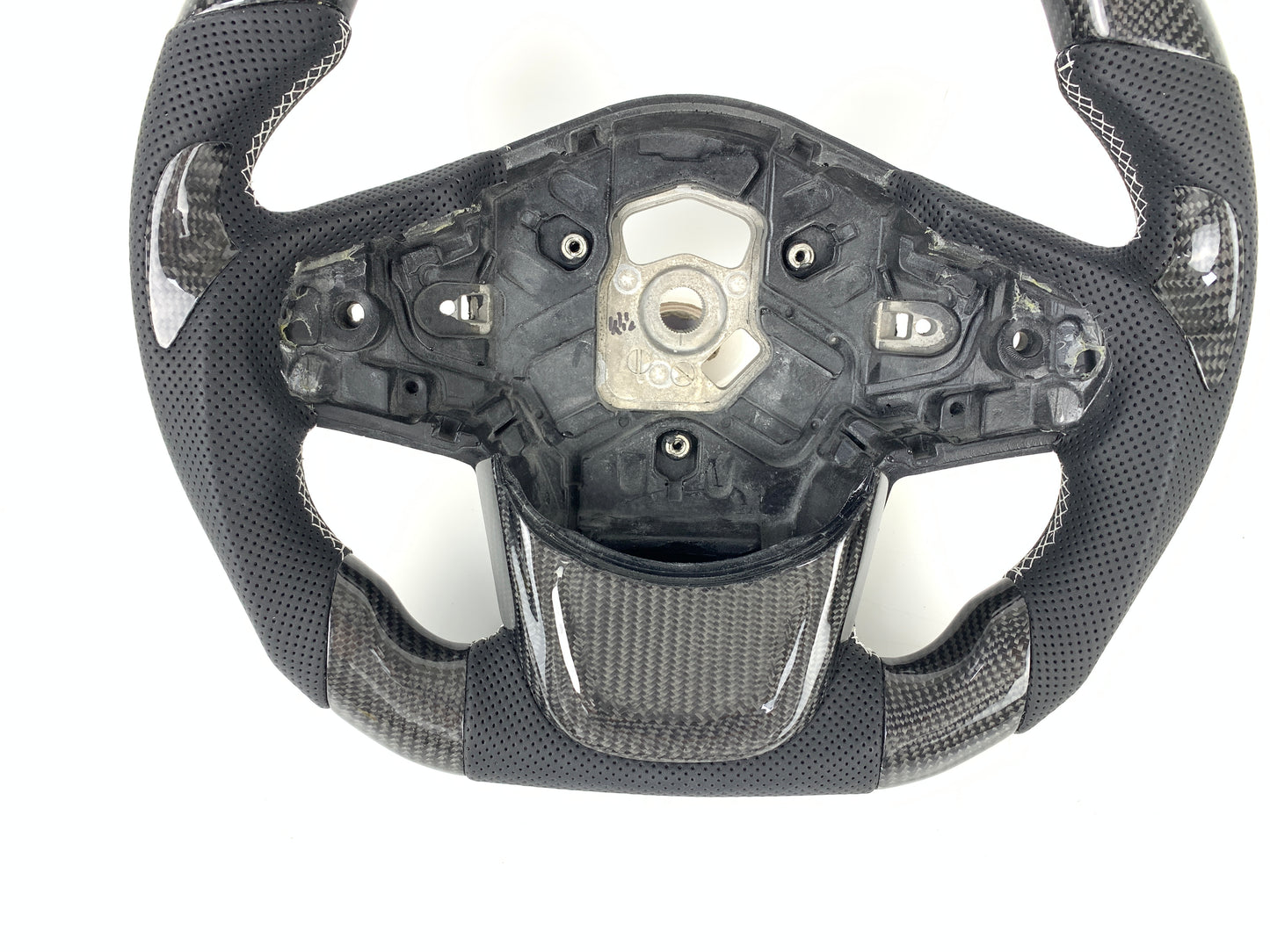 Carbon Fiber Steering Wheel W/ White Stripe For A90 Toyota Supra 2019+