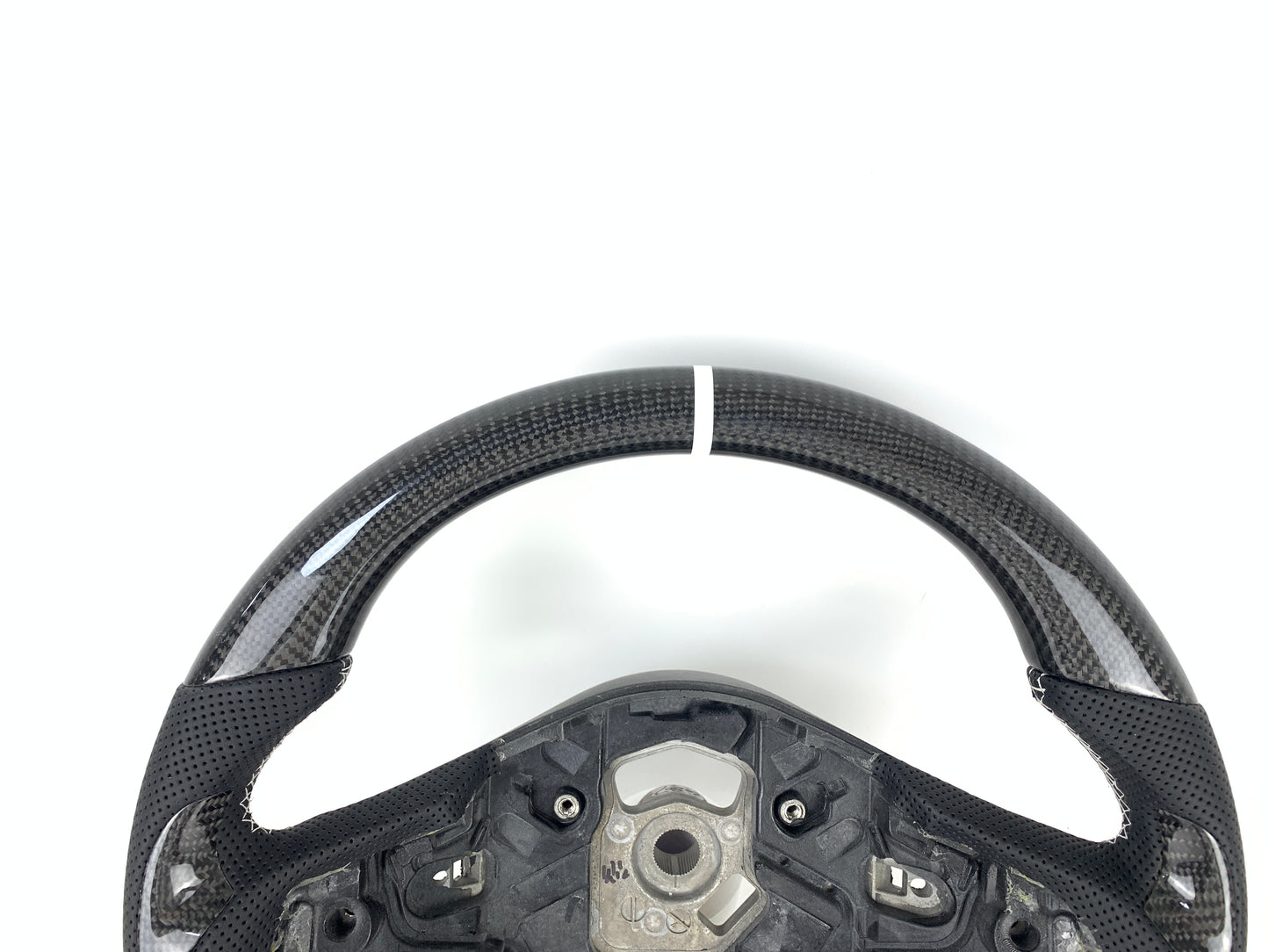 Carbon Fiber Steering Wheel W/ White Stripe For A90 Toyota Supra 2019+