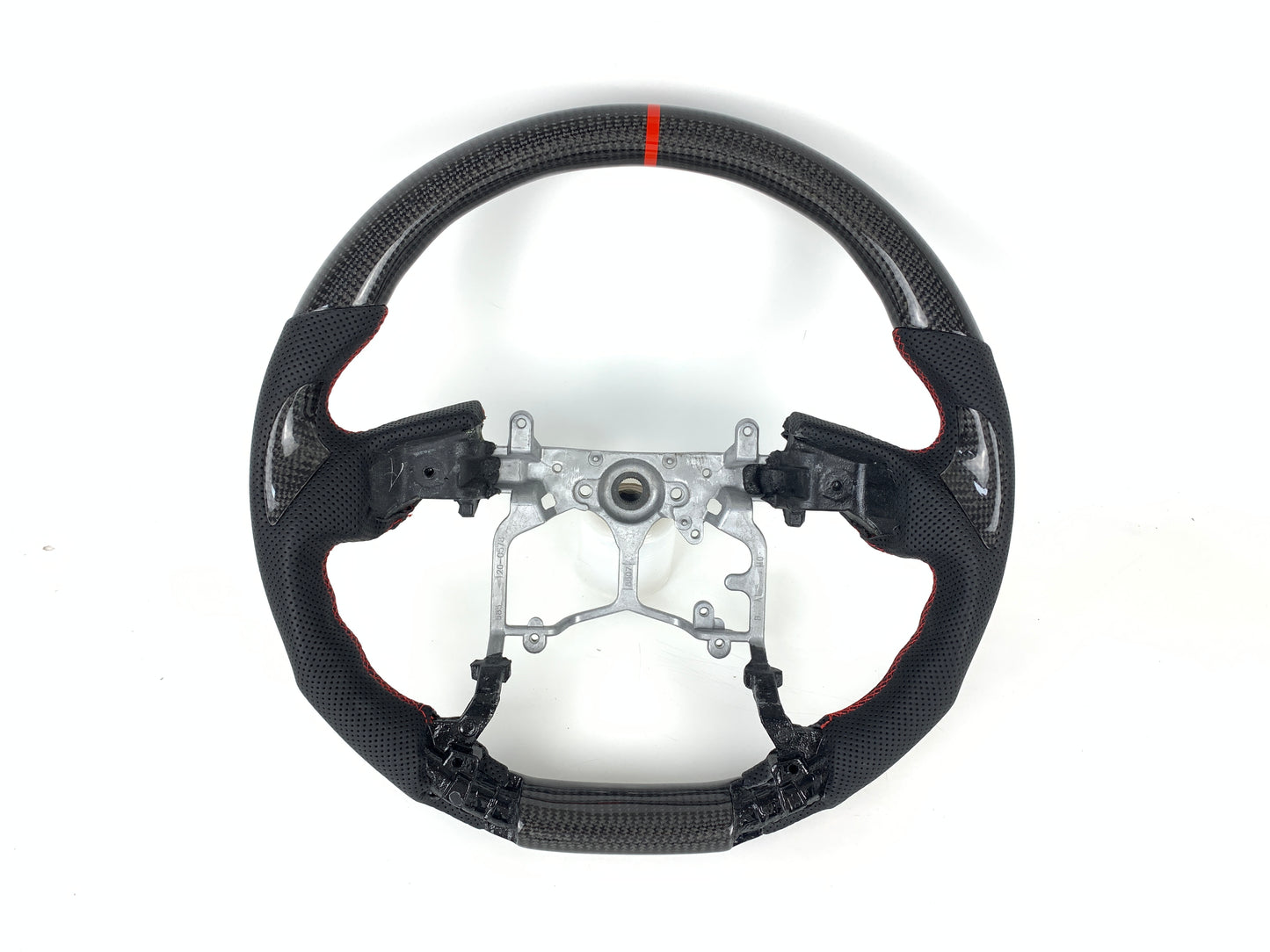 Carbon Fiber Steering Wheel W/ Red Stripe For Toyota Tacoma 4Runner Tundra 2014-2021