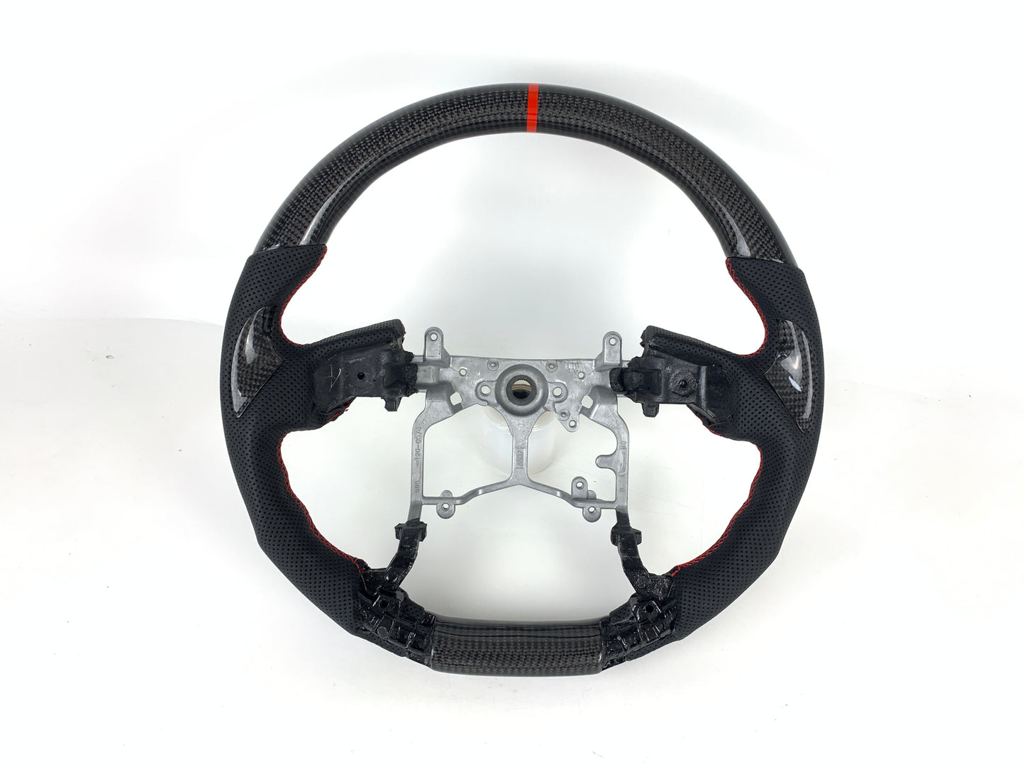 Carbon Fiber Steering Wheel W/ Red Stripe For Toyota Tacoma 4Runner Tundra 2014-2021