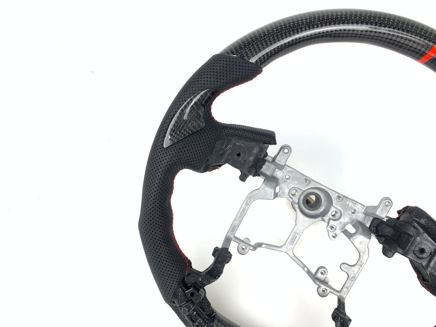 Carbon Fiber Steering Wheel W/ Red Stripe For Toyota Tacoma 4Runner Tundra 2014-2021