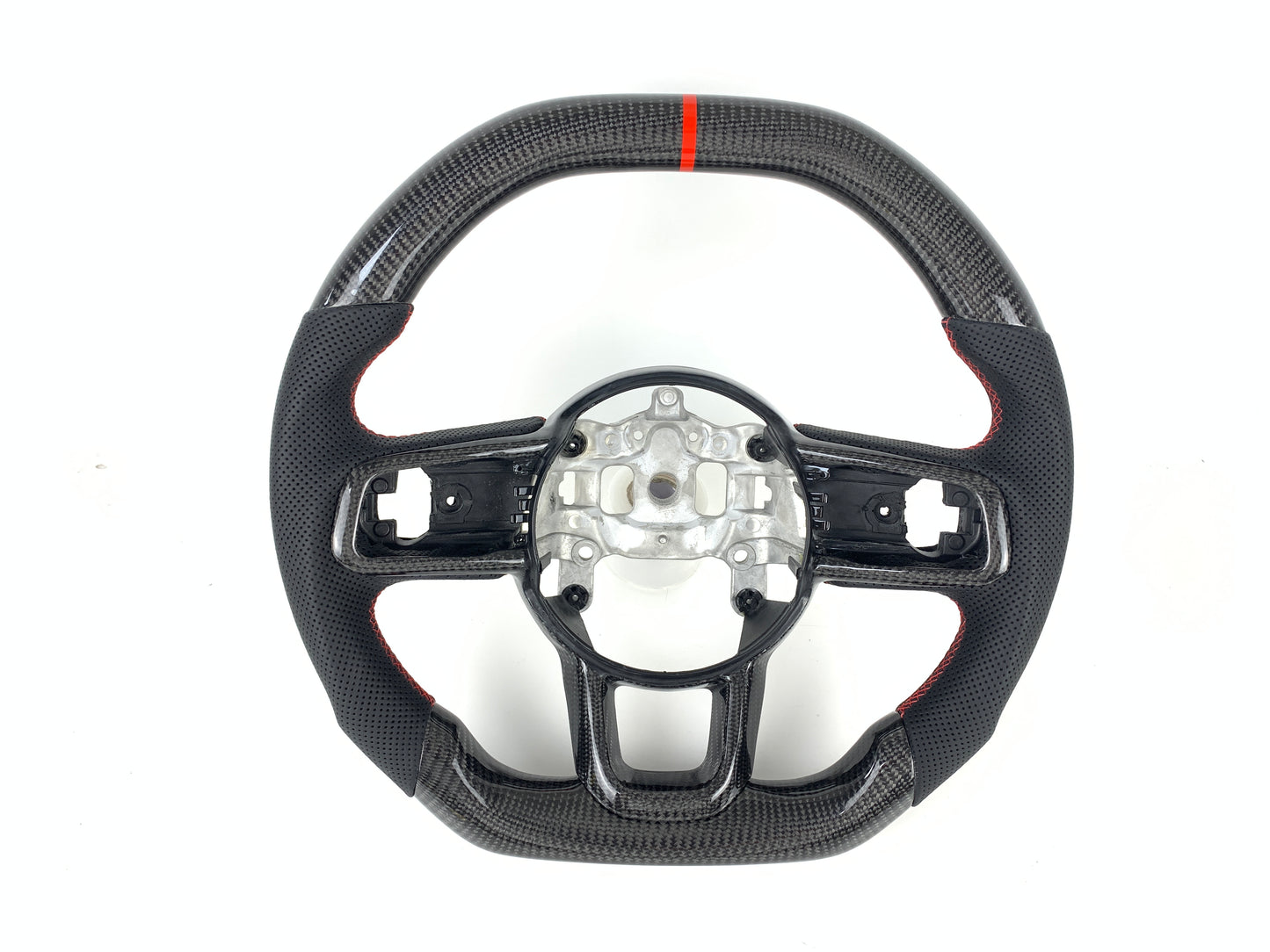 Carbon Fiber Steering Wheel W/ Red Stripe For Jeep Wrangler JL Gladiator 2018-2023