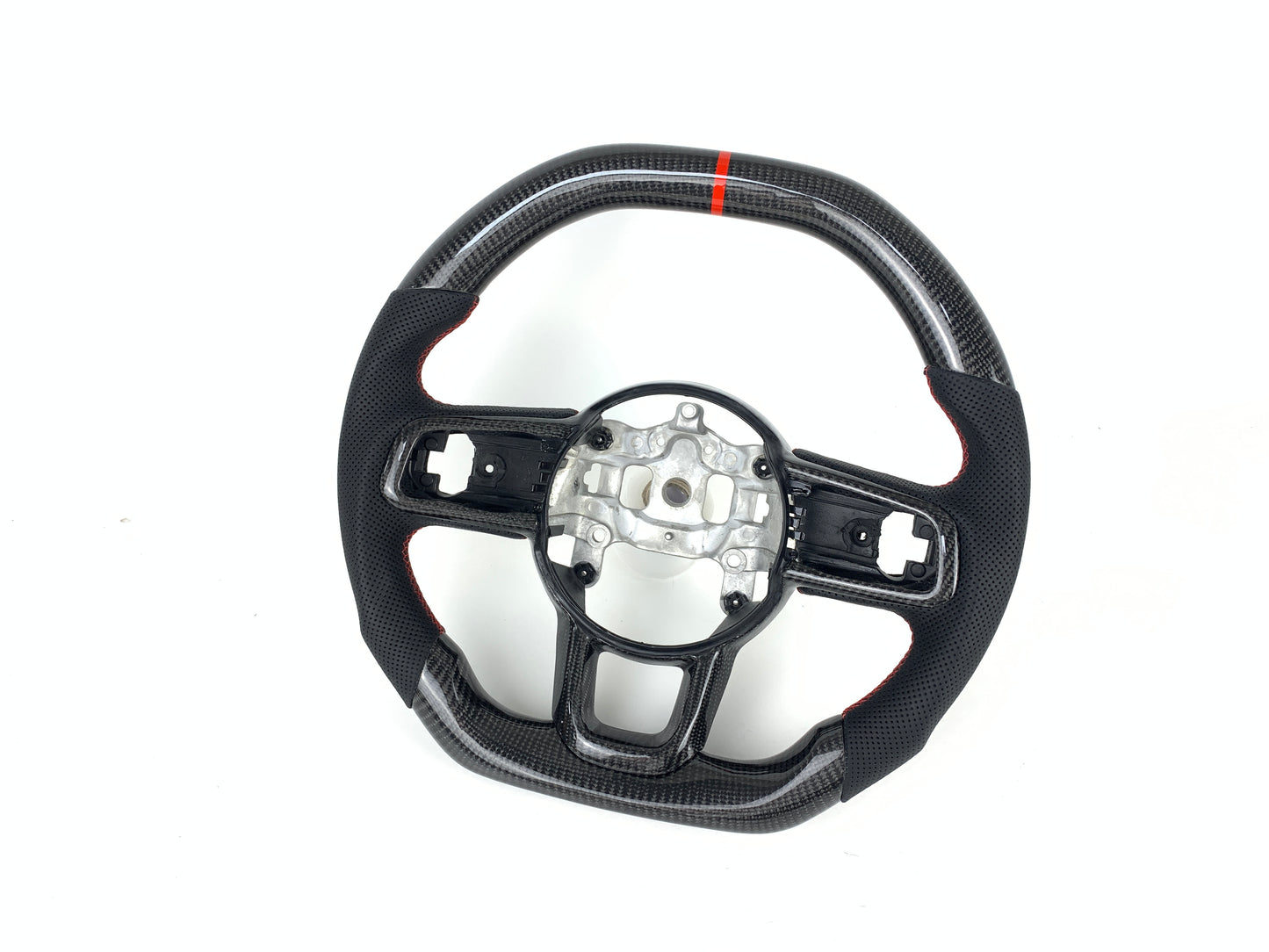 Carbon Fiber Steering Wheel W/ Red Stripe For Jeep Wrangler JL Gladiator 2018-2023
