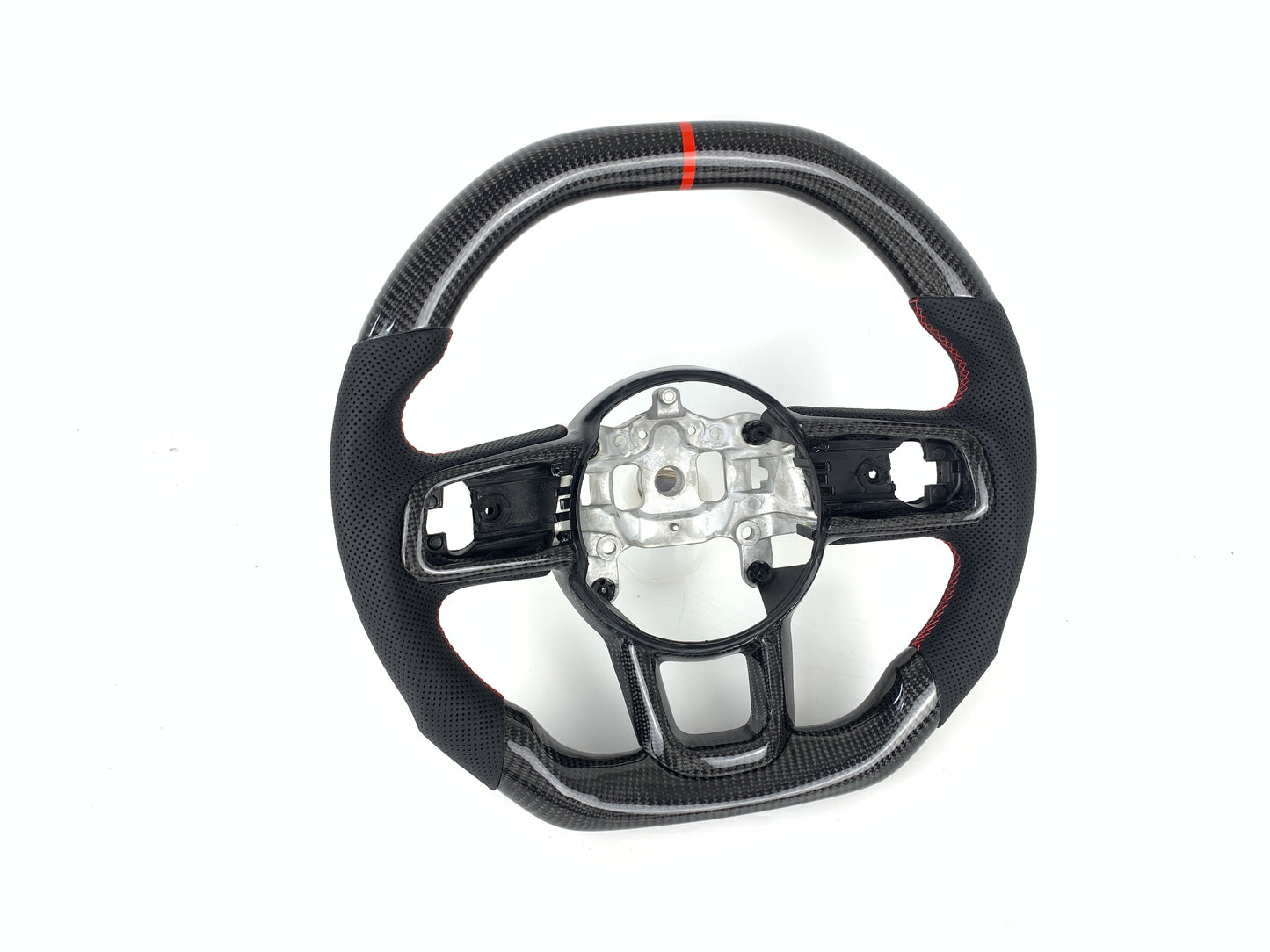 Carbon Fiber Steering Wheel W/ Red Stripe For Jeep Wrangler JL Gladiator 2018-2023