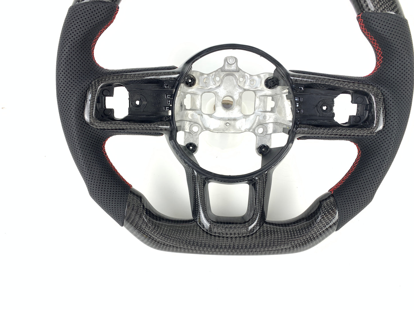 Carbon Fiber Steering Wheel W/ Red Stripe For Jeep Wrangler JL Gladiator 2018-2023
