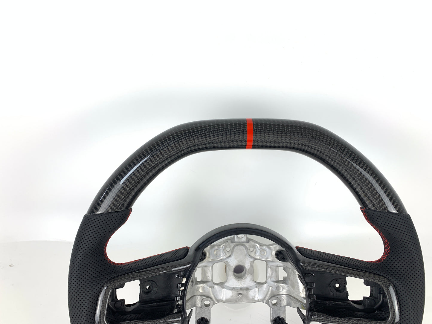 Carbon Fiber Steering Wheel W/ Red Stripe For Jeep Wrangler JL Gladiator 2018-2023