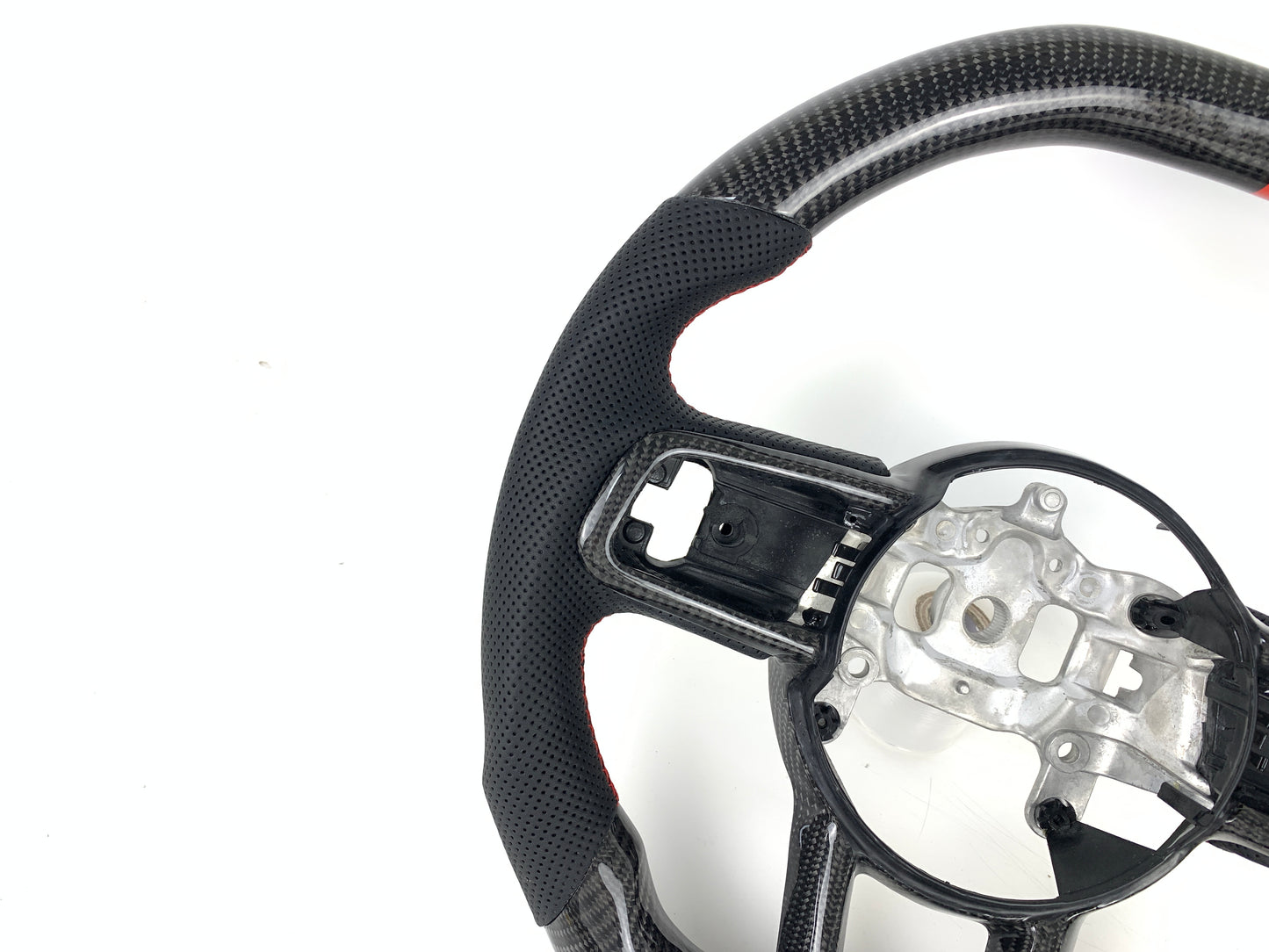 Carbon Fiber Steering Wheel W/ Red Stripe For Jeep Wrangler JL Gladiator 2018-2023