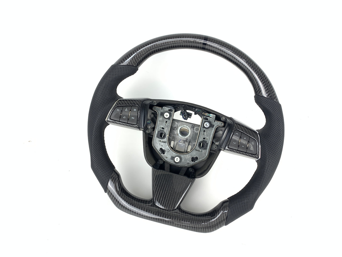 Carbon Fiber Steering Wheel W/ Red Stripe For Cadillac CTSV CTS 2008-2014 SLS 2007-2012 SRX 2010-2012
