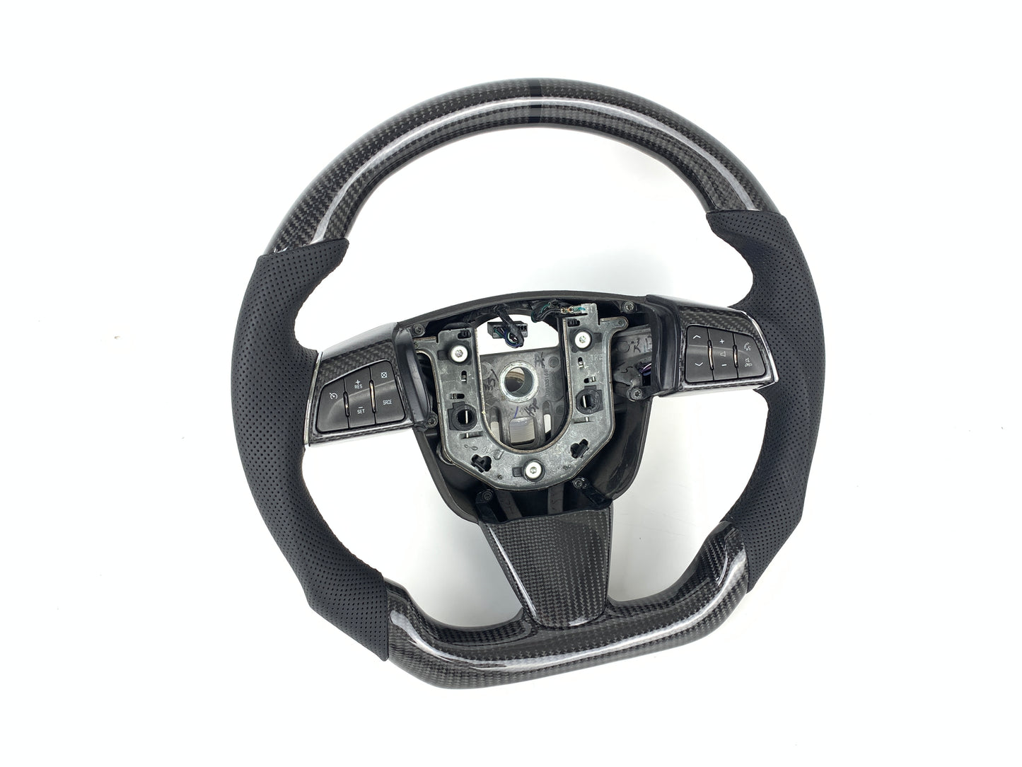 Carbon Fiber Steering Wheel W/ Red Stripe For Cadillac CTSV CTS 2008-2014 SLS 2007-2012 SRX 2010-2012
