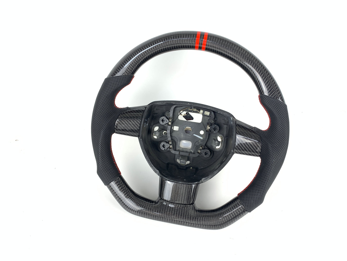 Carbon Fiber Steering Wheel W/ Red Stripes For Ford Focus ST MK2 2005-2012