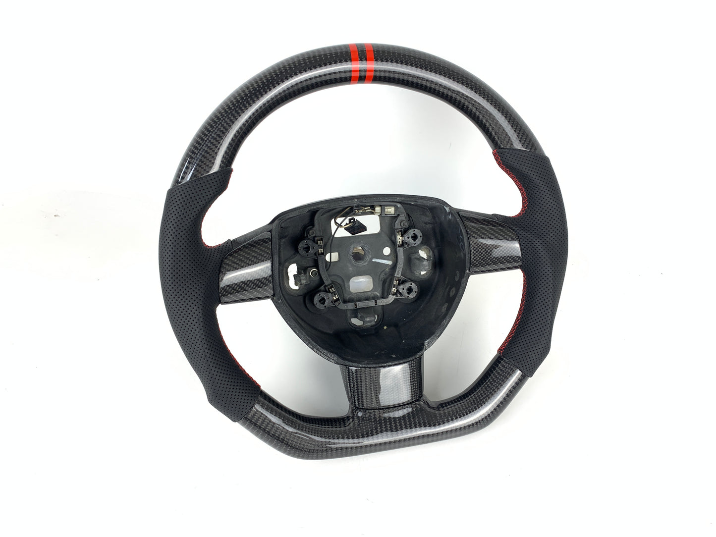 Carbon Fiber Steering Wheel W/ Red Stripes For Ford Focus ST MK2 2005-2012