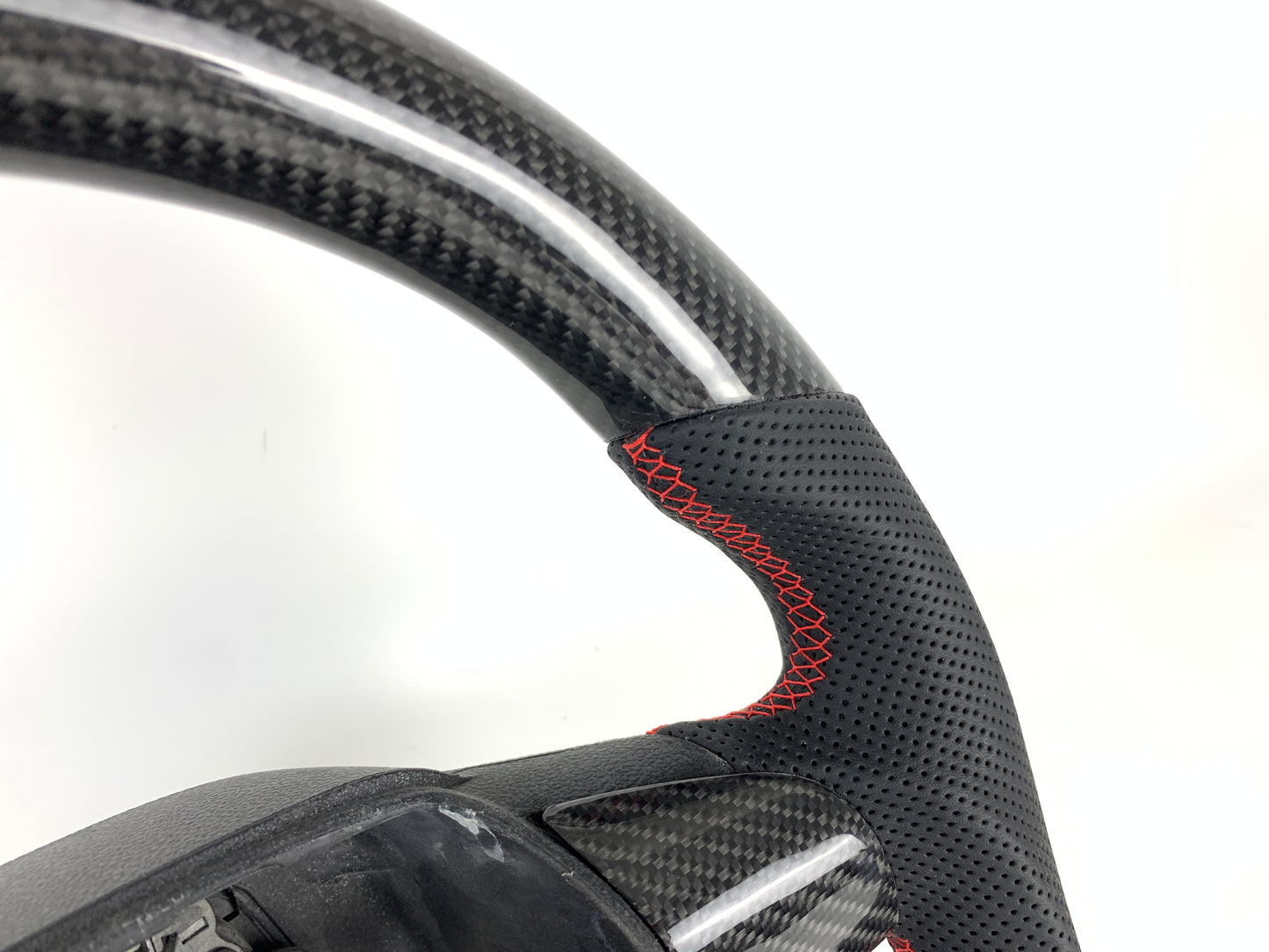 Carbon Fiber Steering Wheel W/ Red Stripes For Ford Focus ST MK2 2005-2012