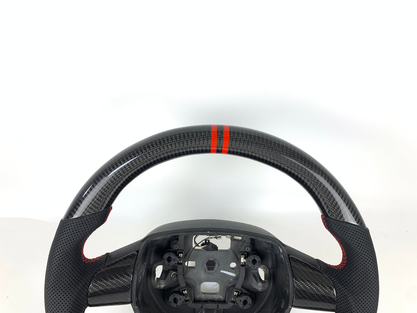 Carbon Fiber Steering Wheel W/ Red Stripes For Ford Focus ST MK2 2005-2012