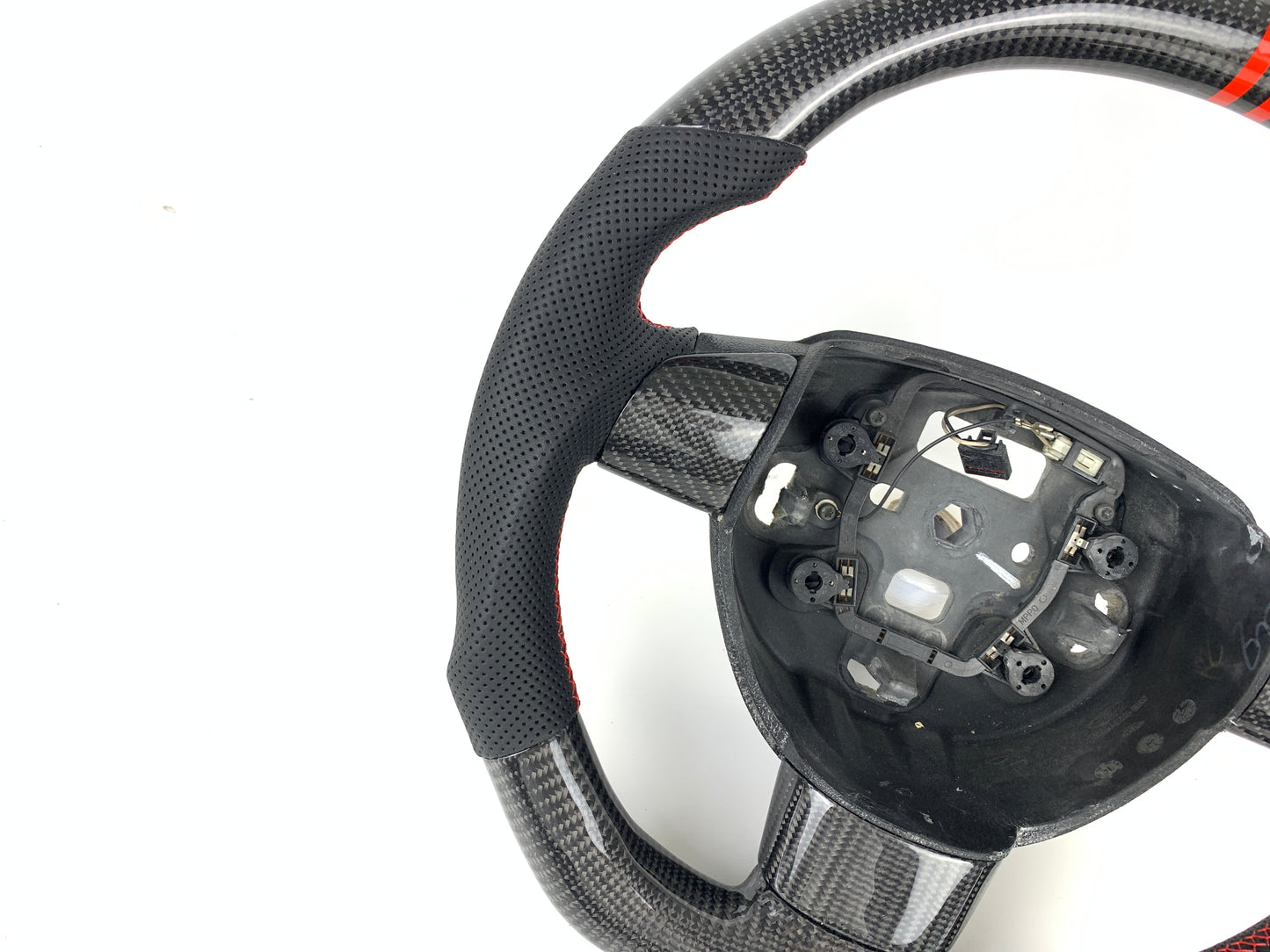 Carbon Fiber Steering Wheel W/ Red Stripes For Ford Focus ST MK2 2005-2012