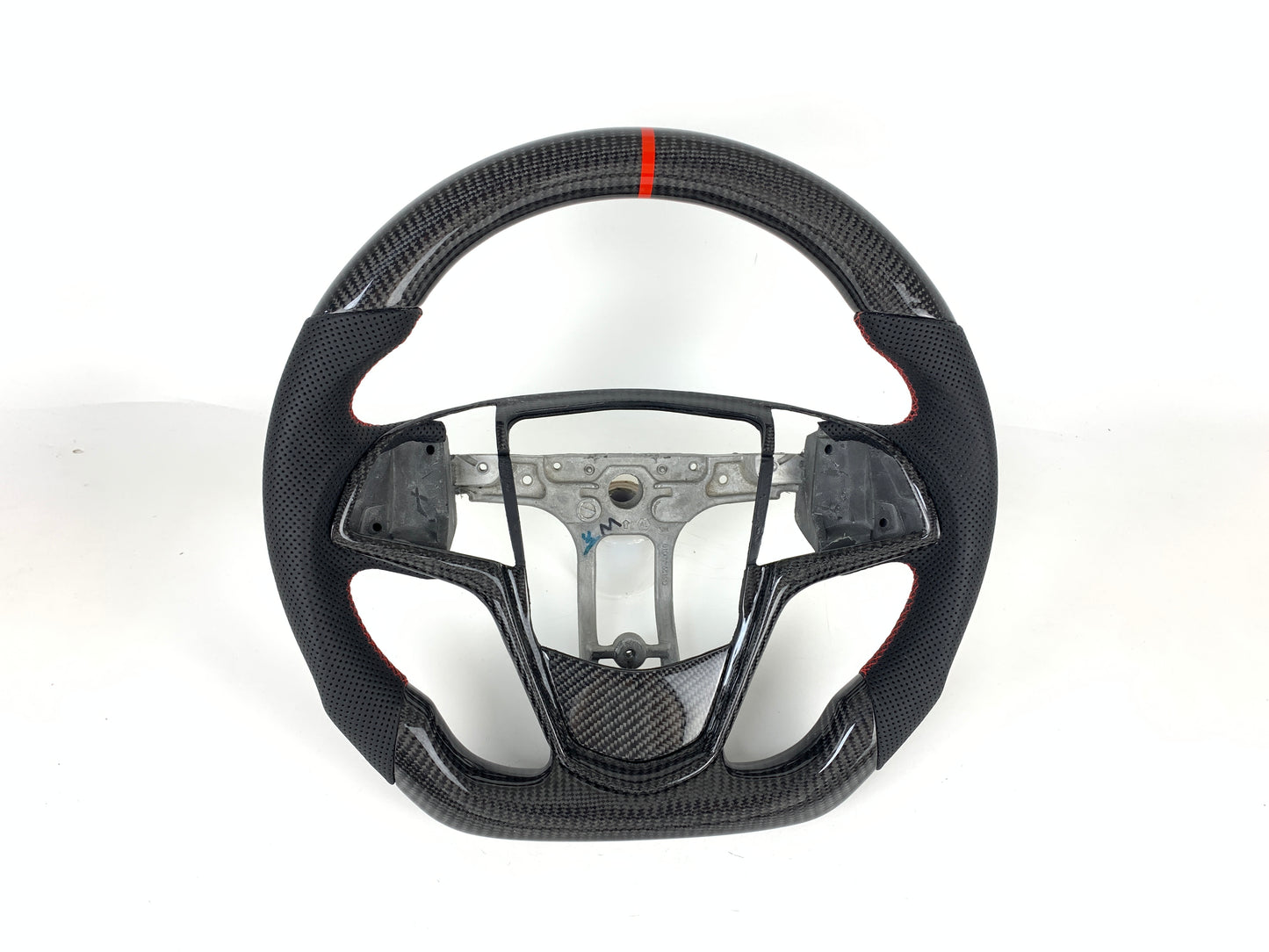Carbon Fiber Steering Wheel W/ Red Stripe For Cadillac ATS 2013-2019