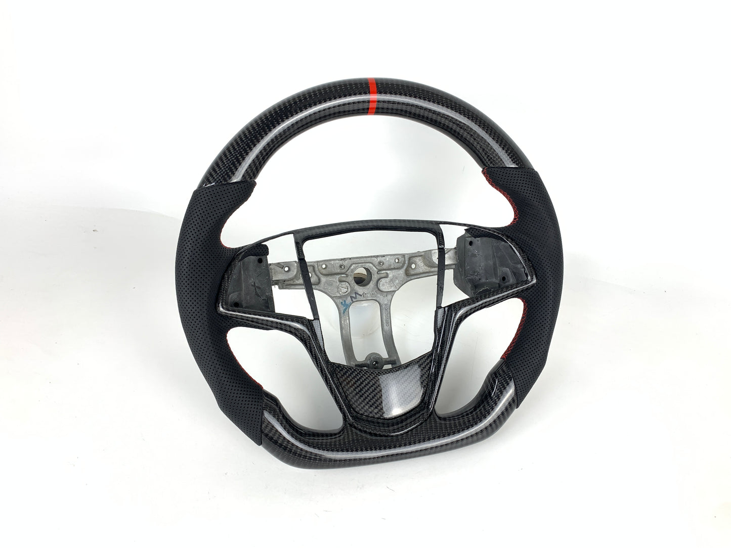 Carbon Fiber Steering Wheel W/ Red Stripe For Cadillac ATS 2013-2019