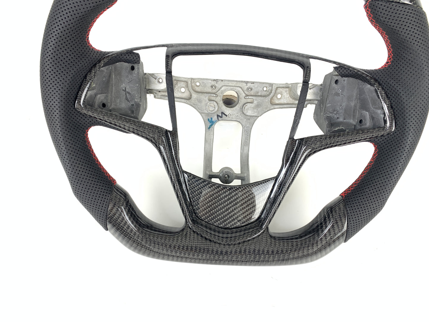 Carbon Fiber Steering Wheel W/ Red Stripe For Cadillac ATS 2013-2019