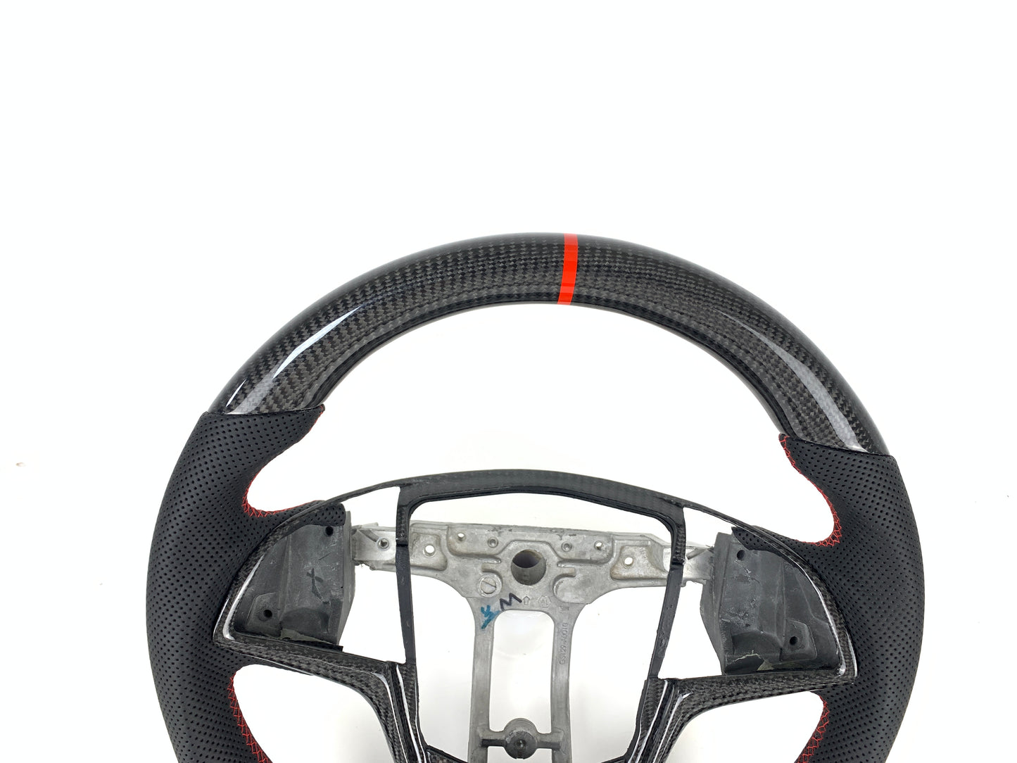 Carbon Fiber Steering Wheel W/ Red Stripe For Cadillac ATS 2013-2019