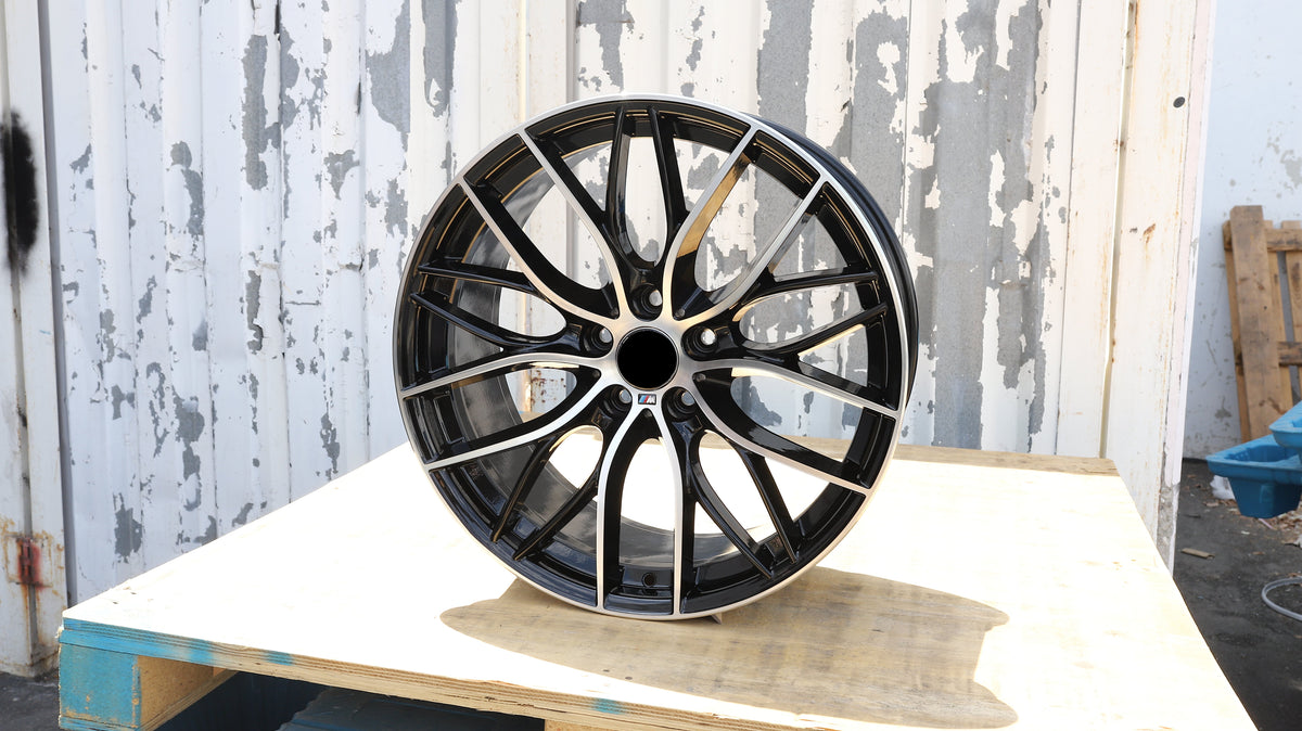 20" Black Machined Face BMW 405M Style Wheels Staggered Set 20x8.5 +38 / 20x9.5 +42 5x120