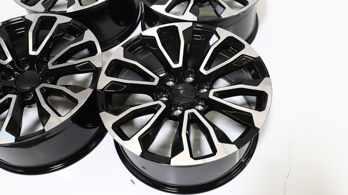 20" Black Machine Face GMC Style Wheels Set of 4 20x9.0 +28 6x139.7